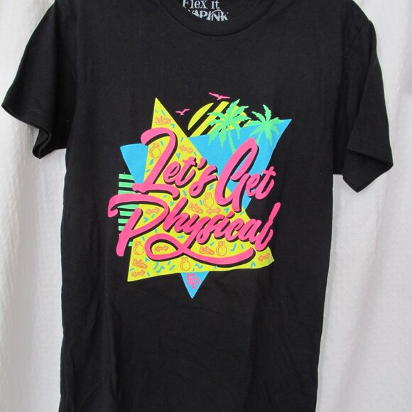 NEW - Flex It Pink 80's Lets Get Physical T-Shirt - Picture 1 of 7